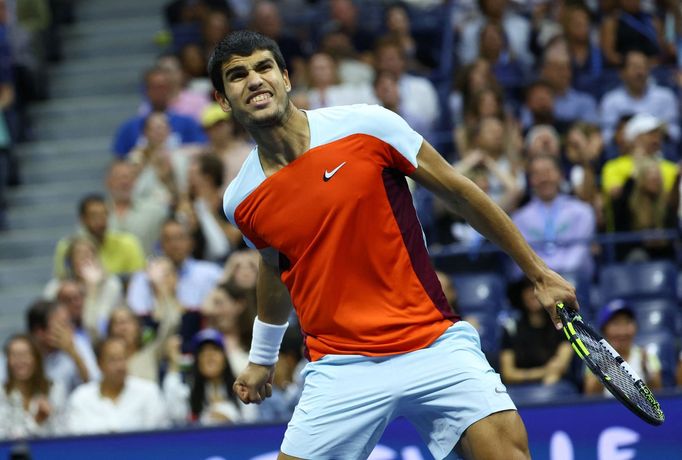 Carlos Alcaraz při finále US Open 2022.