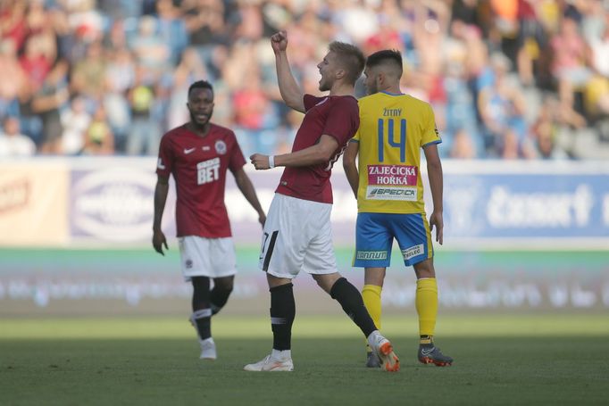 Martin Frýdek ml. v zápase 4. ligového kola Teplice - Sparta.