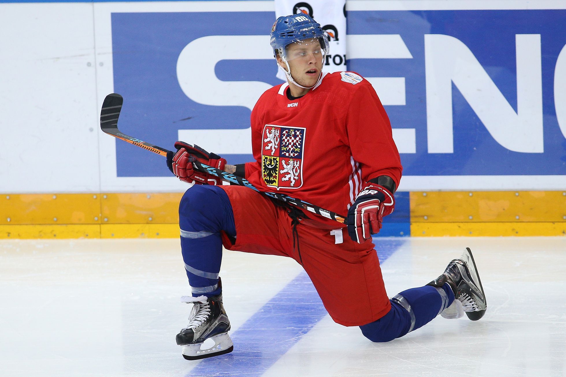 Česká hokejová reprezentace na tréninku před Světovým pohárem 2016