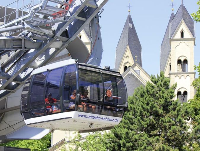 Podobná lanová dráha funguje v německém historickém městě Koblenz. | Foto: Ropid/Cedop