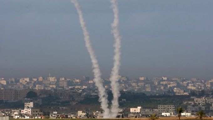 Rakety vypalované z Gazy. Ilustrační foto