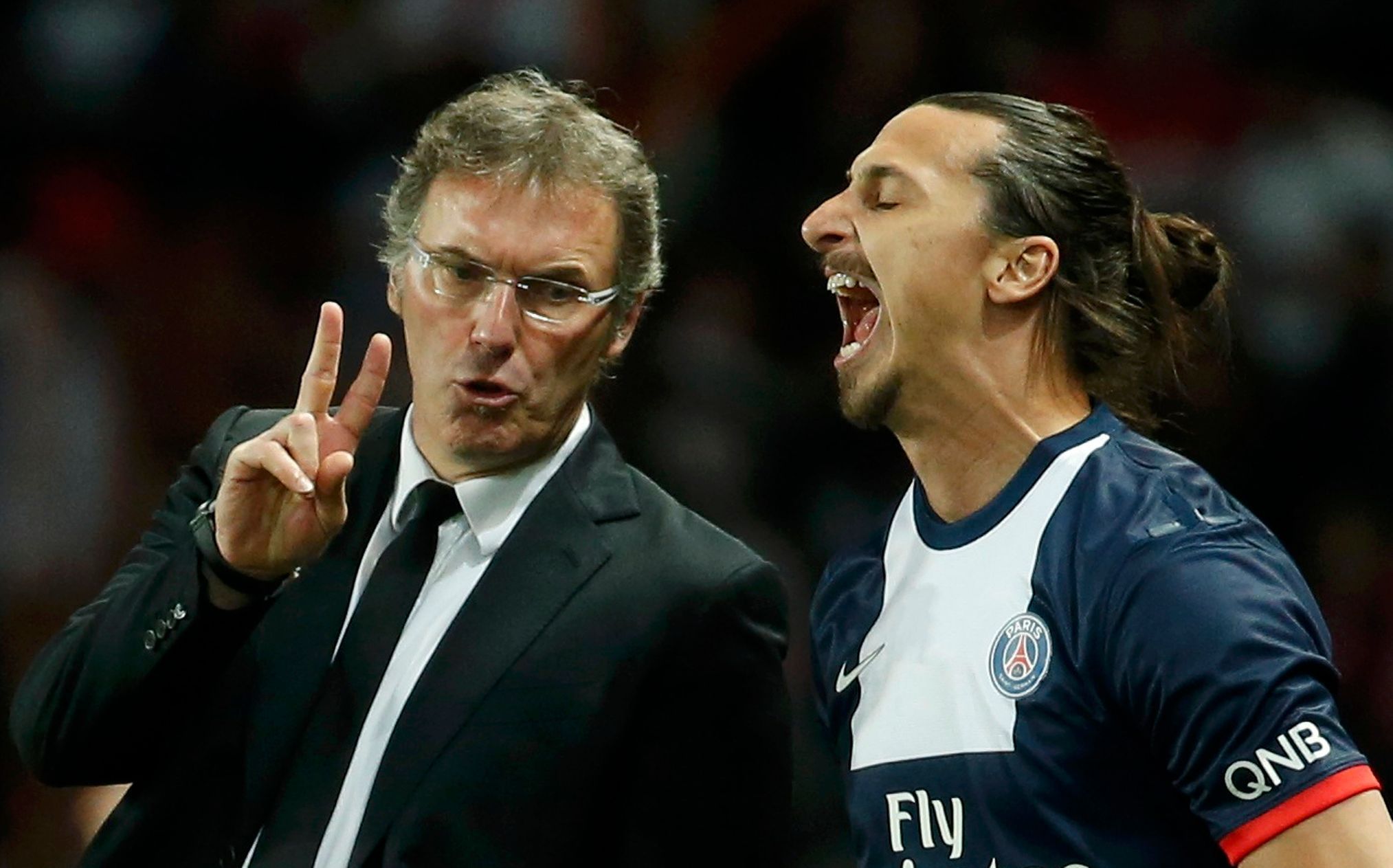 Laurent Blanc a Zlatan Ibrahimović se radují z titulu