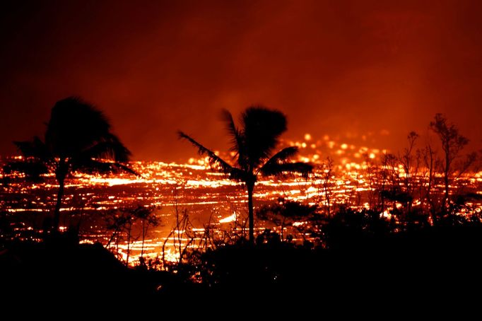 Erupce sopky Kilauea na Havaji.