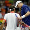 US Open 2015 - Roger Federer v zápase s Johnem Isnerem