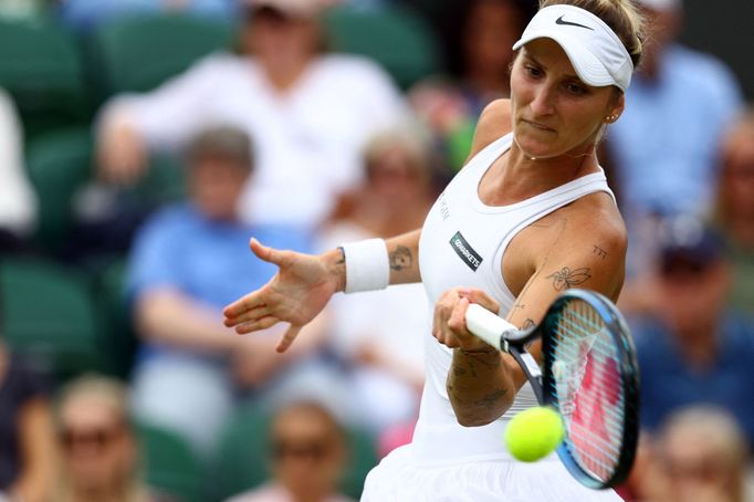 Markéta Vondroušová v osmifinále Wimbledonu 2023.