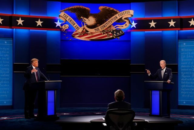 Trump Biden předvolební debata