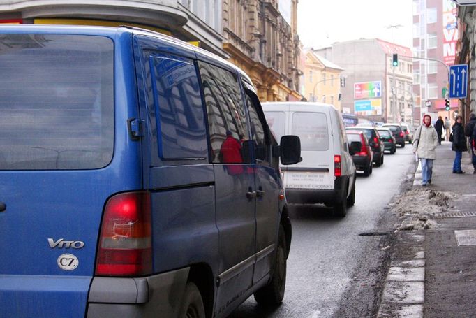 Jeden z kritických dopravních uzlů - Šaldovo náměstí. Průjezd je zde nepříjemný již nyní.