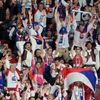 Slovenští i čeští fanoušci na zápase Česko - Slovensko na MS 2023