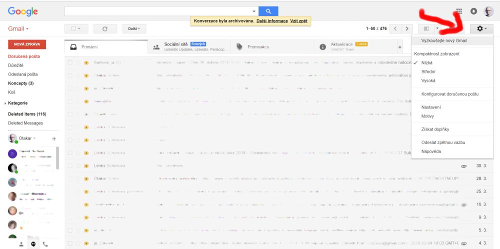 Nová verze Gmailu