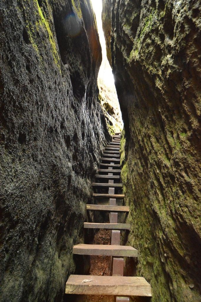 Kyjovská skalní stezka Doubice okres Děčín, Národní park České Švýcarsko