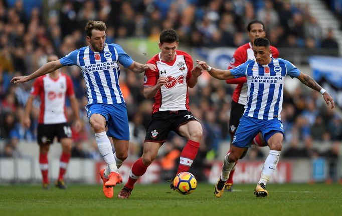 Brighton vs Southampton: Pierre-Emile Hojbjerg, Dale Stephens a Anthony Knockaert