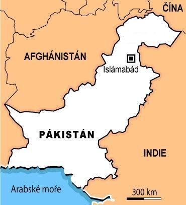 mapa Pákistán