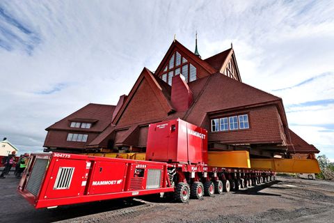 Norsko, Kiruna, kostel, doly, stěhování, přesun