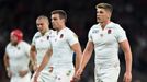 George Ford and Owen Farrell of England look dejected