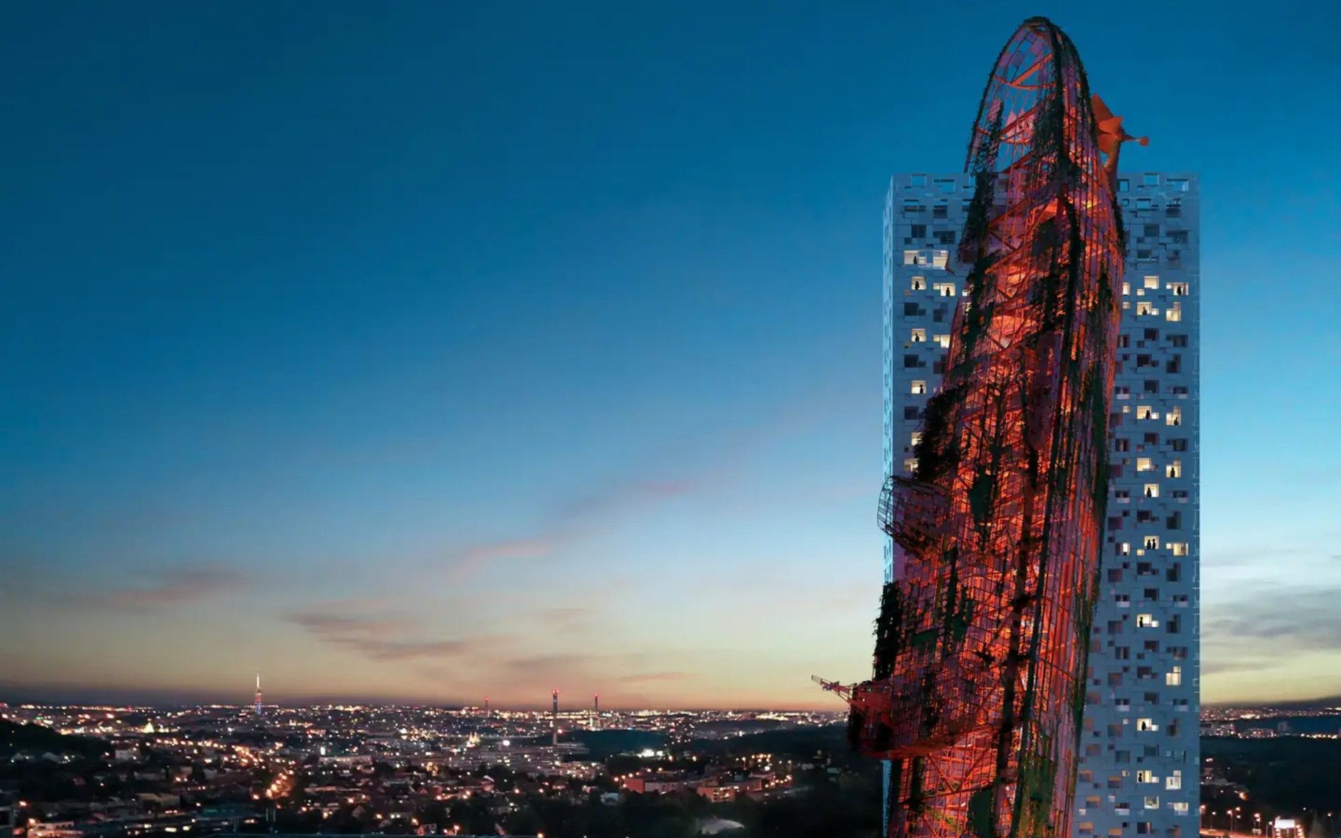 top tower, stavba, david černý, nové butovice, praha