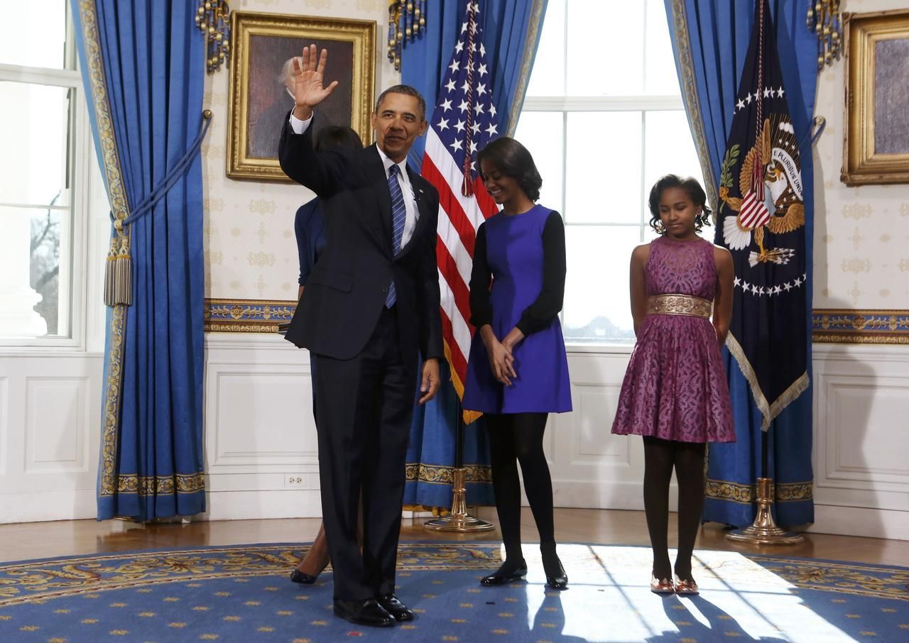 Barack Obama s dcerami Maliou a Sashou.