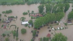 Povodně - letecký pohled