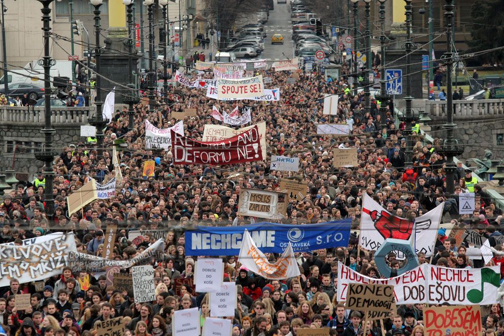 Týden neklidu, demonstrace v Praze