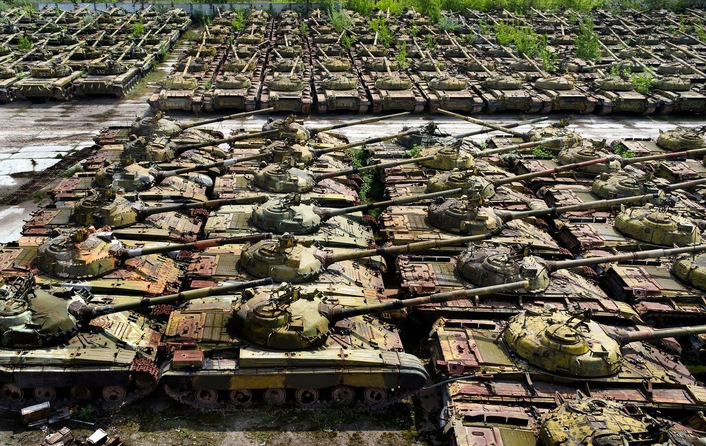 Ukrajinské tanky na vrakovišti