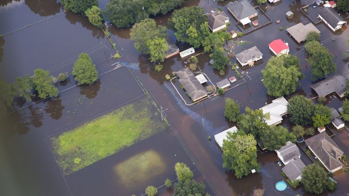 Rozsáhlé záplavy v Louisianě.