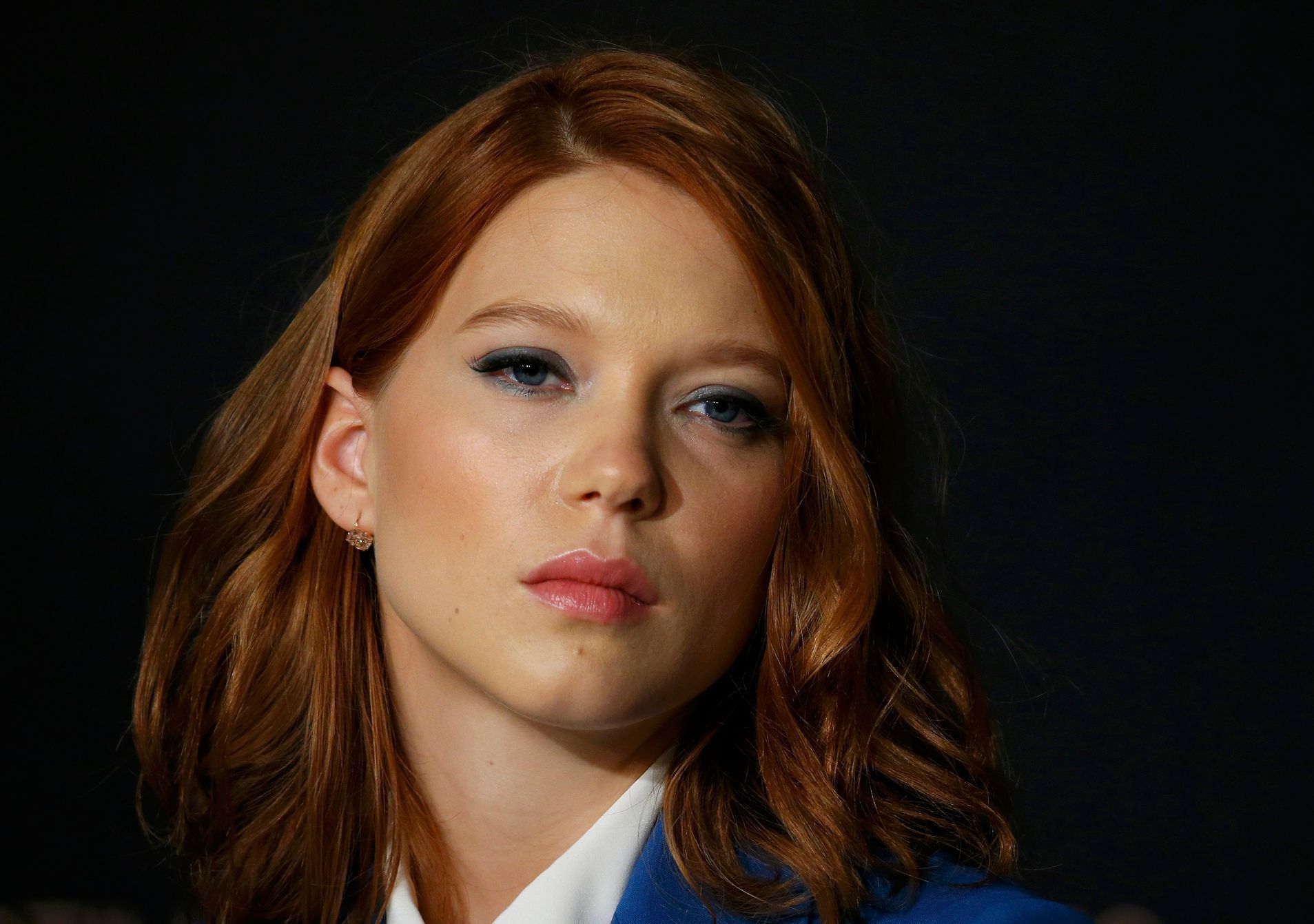 Cast member Lea Seydoux attends a news conference for the film &quot;Saint Laurent&quot; in competition at the 67th Cannes Film Festival in Cannes