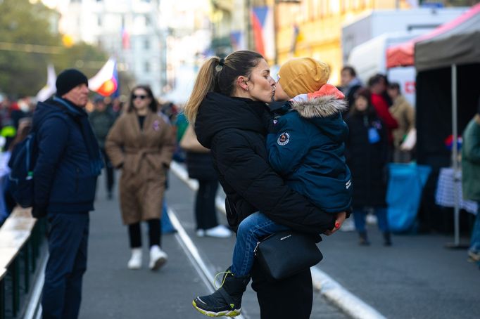 Státní svátek 17. listopad 2023 v Praze.