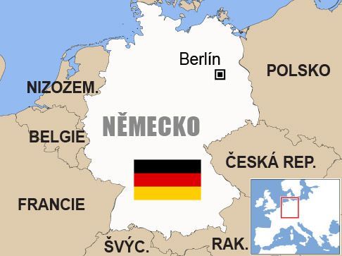 Německo - mapa