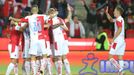 4. kolo Fortuna:Ligy 2020/21, Slavia - Teplice: Radost fotbalistů Slavie.