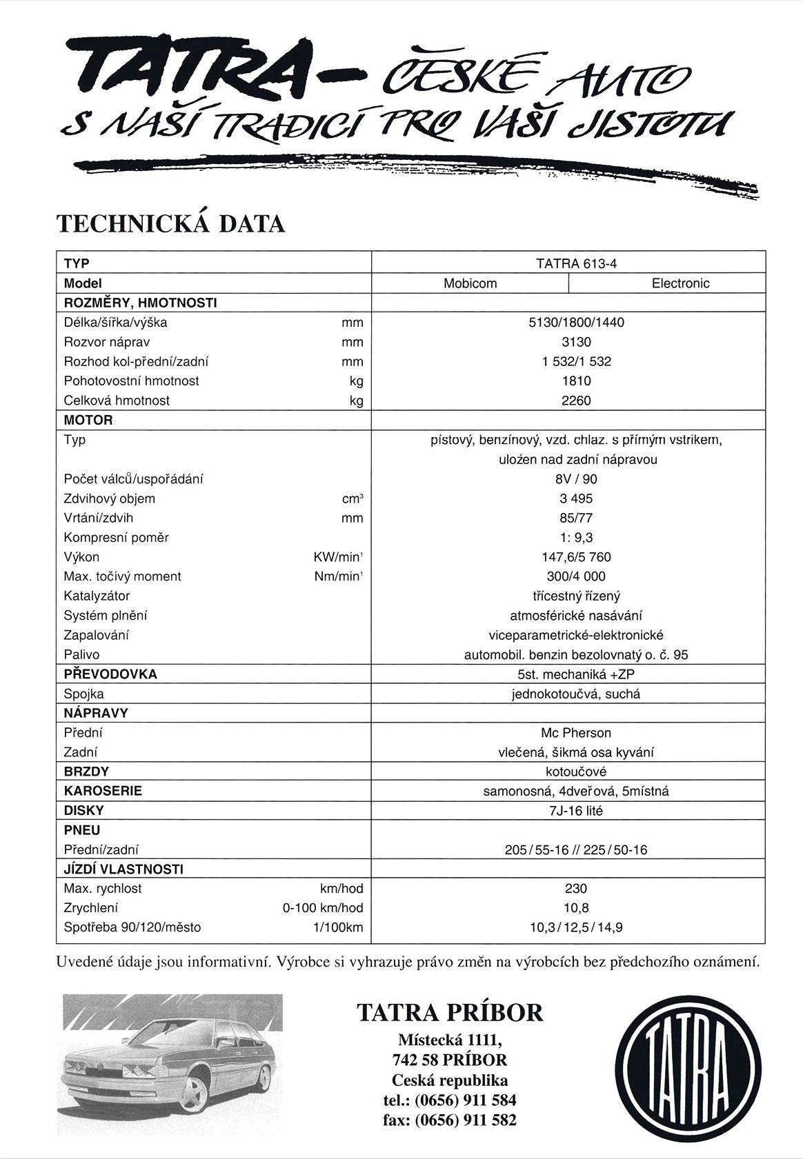 Tatra – osobní automobily na plakátech a v prospektech, 1945–1999