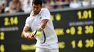 Novak Djokovič ve druhém kole Wimbledonu 2017 proti Adamu Pavláskovi.