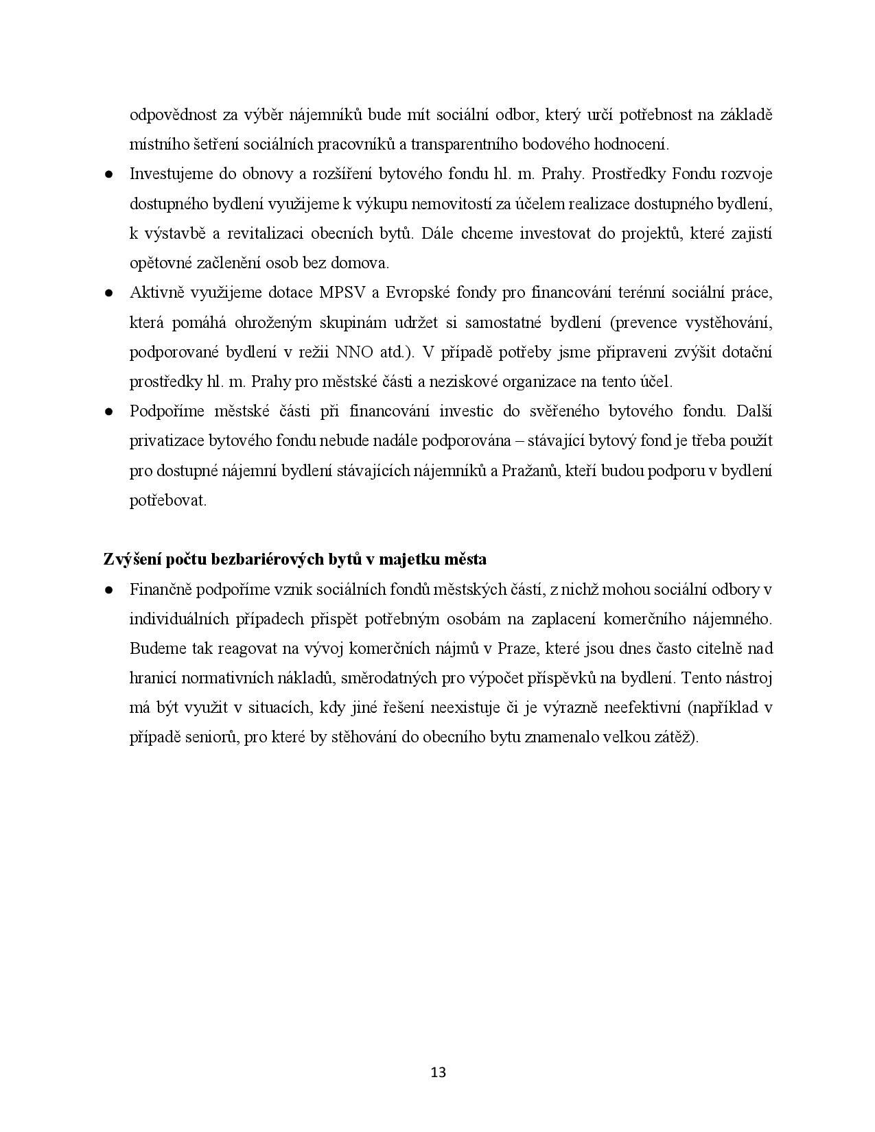 Koaliční program - Praha Sobě - 7. 11. 2018