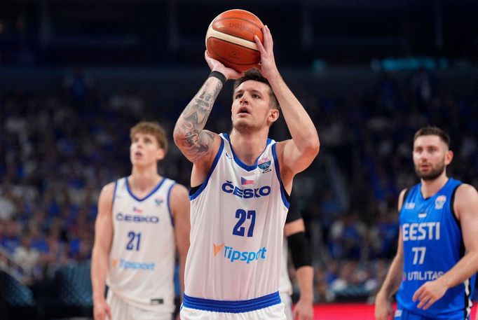 Vít Krejčí v zápase ME v basketbalu 2025 proti Estonsku
