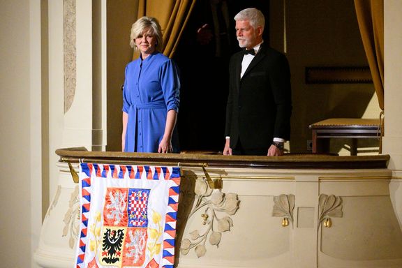Prezident Petr Pavel s manželkou Evou na zahajovacím koncertu 80. ročníku mezinárodního hudebního festivalu Pražské jaro.