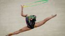 Asian Games - Hangzhou 2022 - Rhythmic Gymnastics - Huanglong Sports Centre Gymnasium, Hangzhou, China - October 6, 2023 Singapore's Katelin Wie Qi Heng in action during