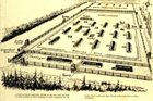 Mezi tábory vynikal vůbec nejstřeženější Stalag Luft III, kam německé velení posílalo nejproblémovější zajatce spojeneckých armád. Obrázek zachycuje severní část areálu.
