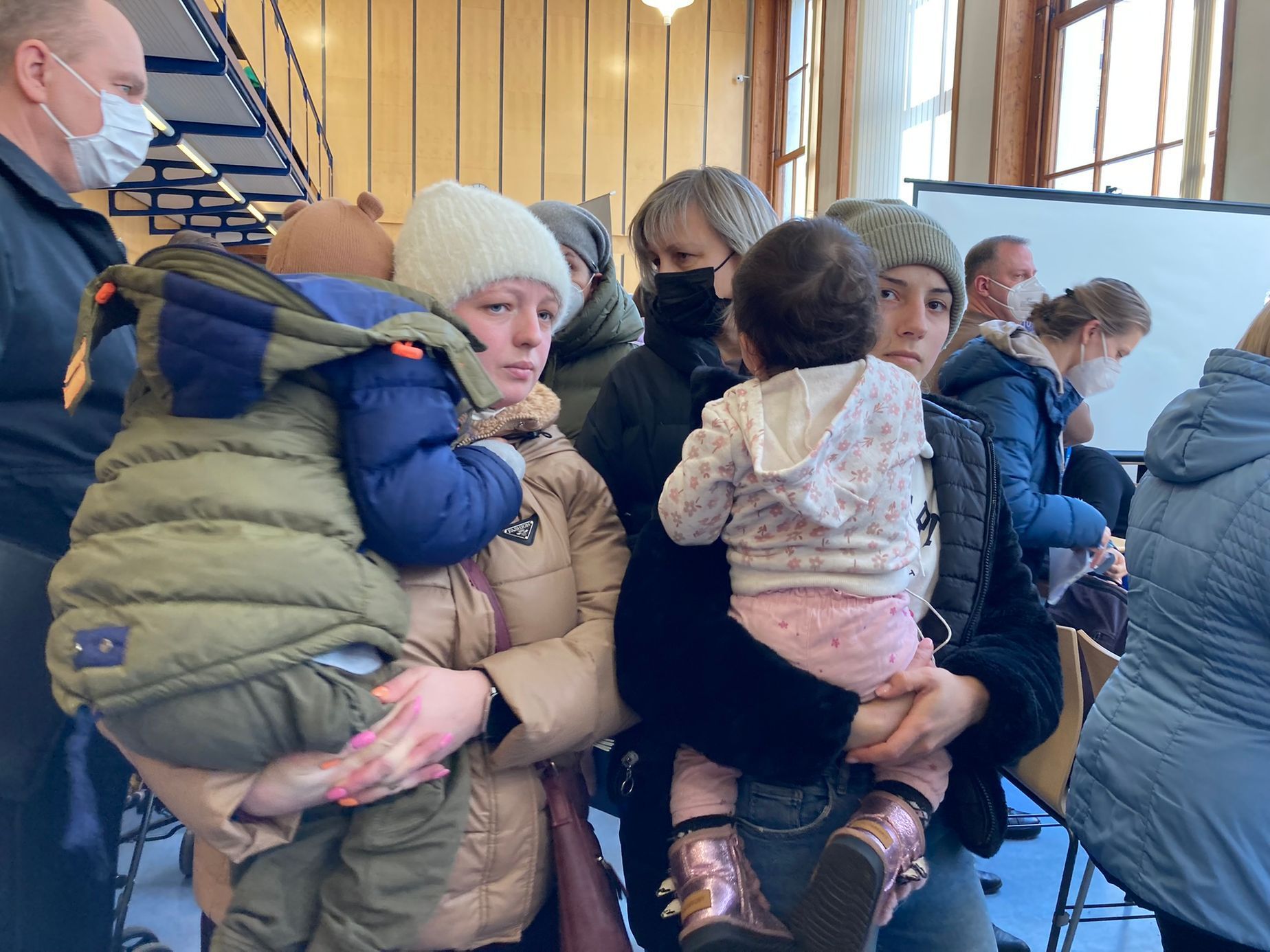 Asistenční centrum pomoci uprchlíkům z Ukrajiny v pražské Městské knihovně.