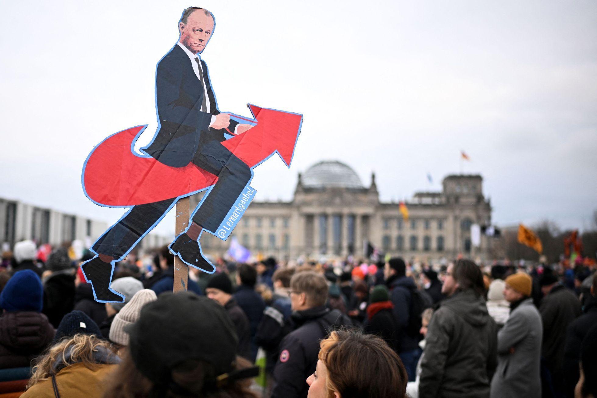 Německo, protesty, demonstrace, Merz
