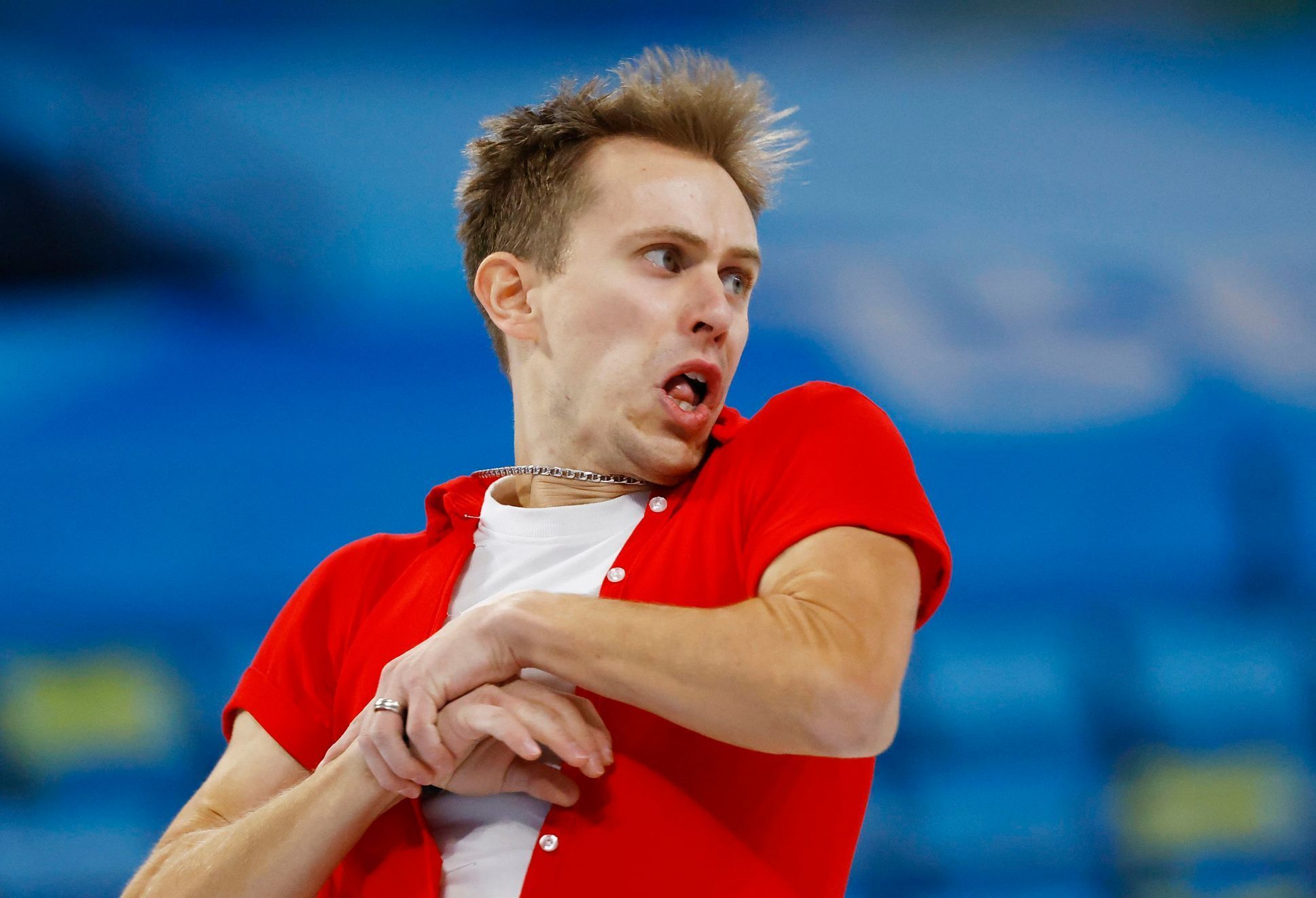 Michal Březina v týmové soutěži na olympiádě v Pekingu 2022