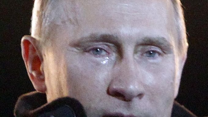 Vladimir Putin po vyhlášení výsledků prezidenských voleb.