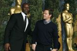 Djimon Hounsou a Mark Wahlberg na setkání umělců nominovaných na Oscara v Beverly Hills