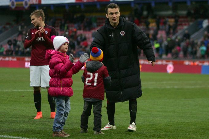 SL, Sparta-Jablonec: David Lafata s dětmi