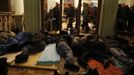 Anti-government protesters sleep in City Hall in Kiev February 21, 2014.