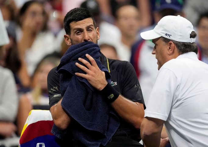 Novak Djokovič v utkání 3. kola US Open 2025