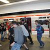 Protest proti stávce v metru Dejvická