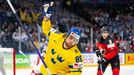 William Nylander slaví gól ve čtvrtfinále MS 2022 Švédsko - Kanada