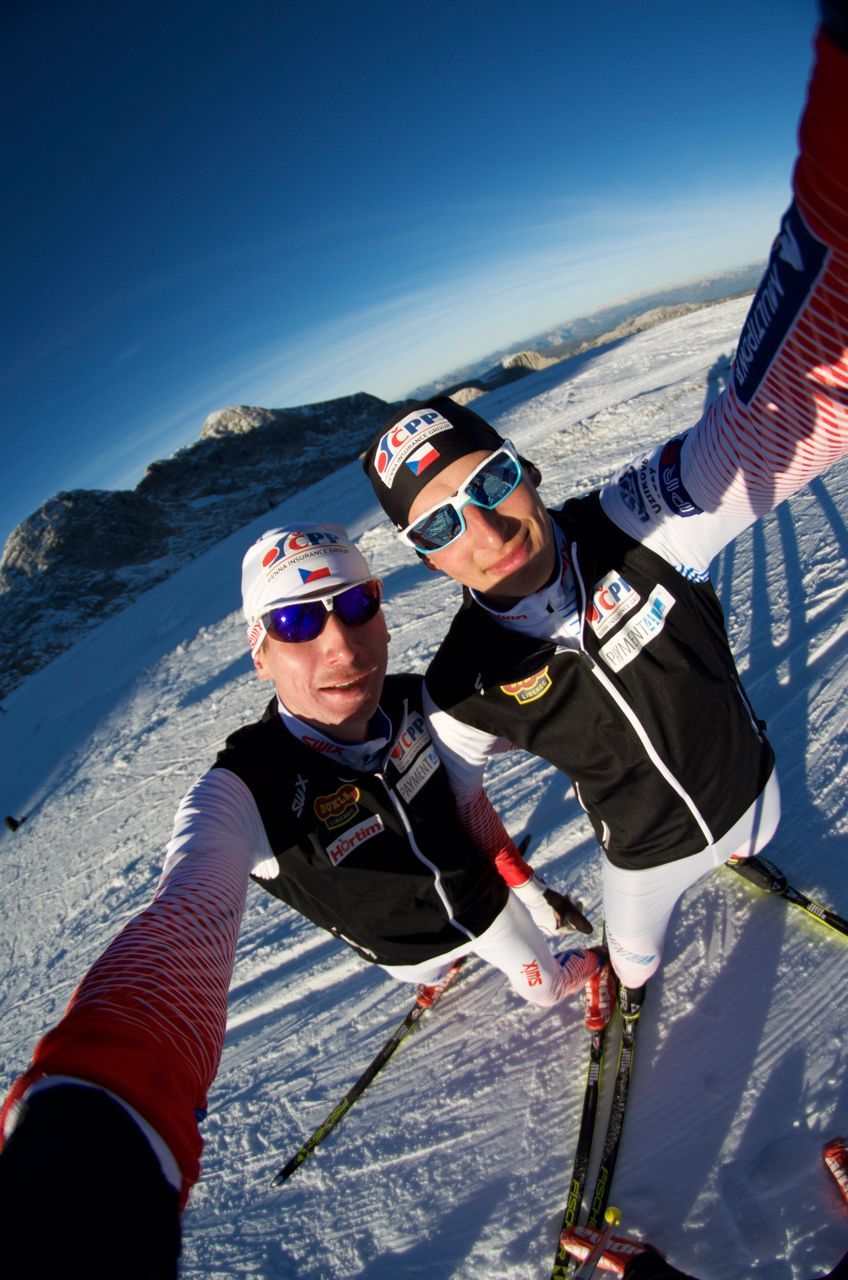 Čeští běžci na lyžích Lukáš Bauer a Miroslav Rypl