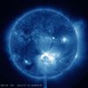 An X1.4 class flare erupted from the center of the sun, peaking on July 12, 2012 at 12:52 PM EDT. It erupted from Active Region 1520 which rotated into view on July 6.