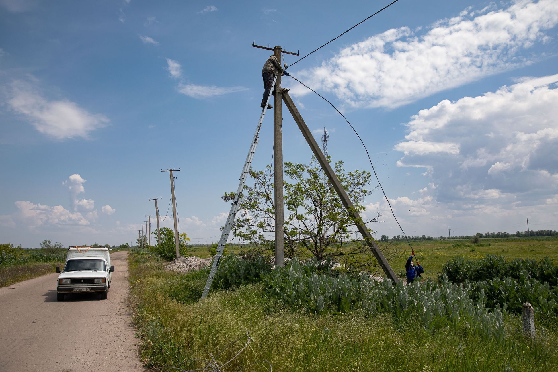 Cherson a Posad-Pokrovske, ruiny, nemocnice, Ukrajina