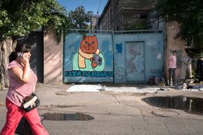 Obrazem: Tajemný graffiti umělec z Oděsy je symbolem odporu, baví i burcuje
