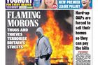 Daily Express: "Hořící pitomci. Násilníci a zloději terorizují britská města".